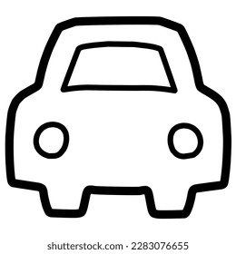 This is an icon-style line drawing of a car facing forward. White areas are transparent.