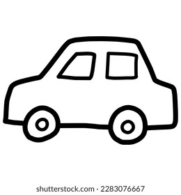 This is an icon-style line drawing of a car facing sideways. White areas are transparent.