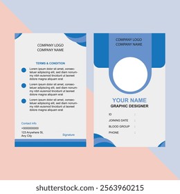 This ID card features a simple design with a calming bluish background with essential details like the cardholder’s name, photo, and ID number, with subtle security features for added protection