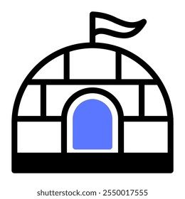 This Igloo icon is suitable for winter season, holiday, Christmas, etc.