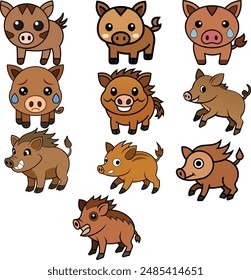 This is a ild Boar flat design ,animal vector design  with high quality eps format 