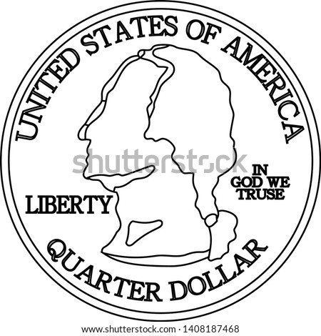 This is an illustration of a 25 cent coin.