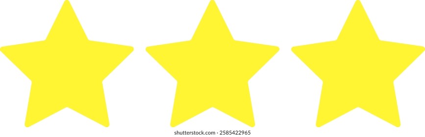 This is an illustration of a 3 star rating mark.
