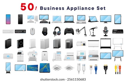 This is an illustration of a 50-piece business appliance set.