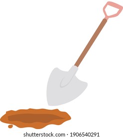 This is an illustration of the action of digging a hole with a shovel.
