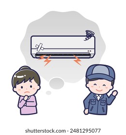 Esta es una ilustración del ruido anormal del acondicionador de aire.