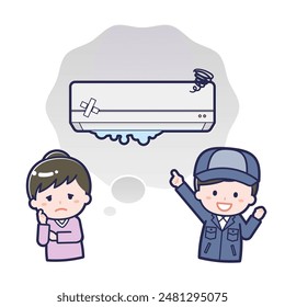 This is an illustration of air conditioner trouble_water leak.
