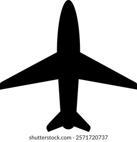 This is an illustration of an airplane silhouette icon.