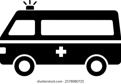 This is an illustration of an ambulance silhouette icon.