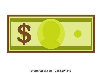 This is an illustration of an American dollar bill. A simple and cute illustration for student teaching materials.