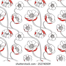 This is an illustration of anemone flower pattern.