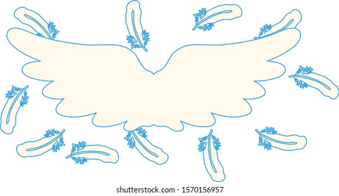 This is a illustration of Angel wings of feathers fluttering 