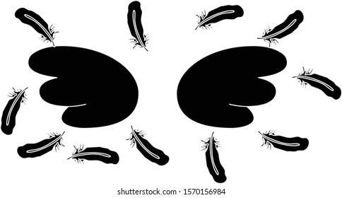This is a illustration of Angel wings of feathers fluttering 