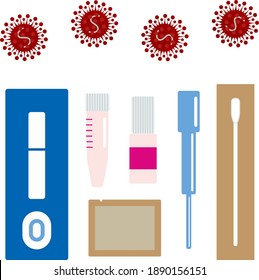 This is an illustration of an antibody or antigen test kit.