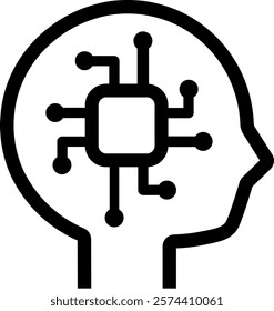 This is an illustration of an artificial intelligence icon (brain mark).