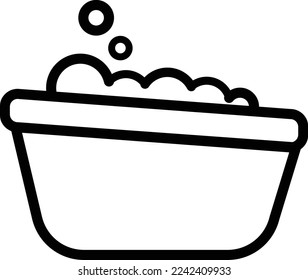 This is an illustration of a baby bathtub icon.
