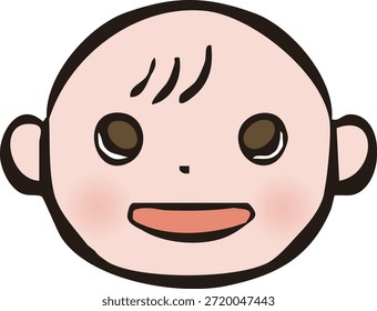Esta es una ilustración del icono de la cara de un bebé. Incluye iconos de caras sonrientes y dormidas.