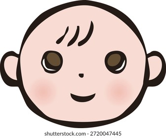 Esta es una ilustración del icono de la cara de un bebé. Incluye iconos de caras sonrientes y dormidas.
