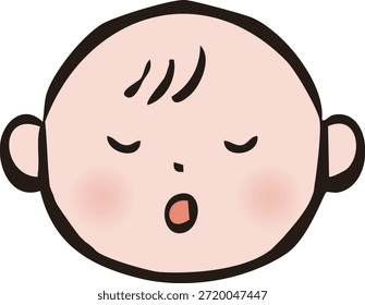 Esta es una ilustración del icono de la cara de un bebé. Incluye iconos de caras sonrientes y dormidas.
