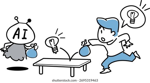 Esta es una ilustración de un intercambio de ideas de ida y vuelta.