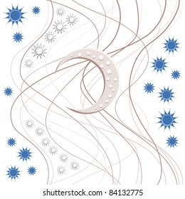 This is illustration if  background with the new moon and the stars