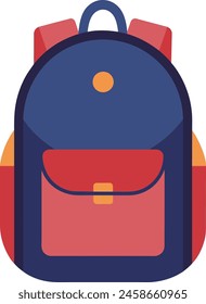 This is a illustration of a Backpack with a red handle