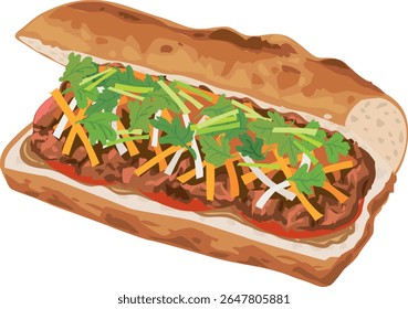 This is an illustration of a banh mi.