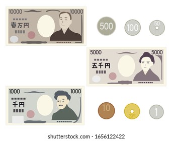 This illustration is based on the Japanese yen.