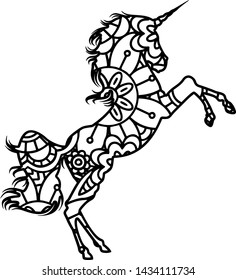 This illustration is a batik pattern in Unicorn object and shows that batik and unicorns will be beautiful when combined
