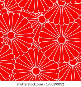 This is a illustration of Beautiful Chrysanthemum crest Japanese style pattern 