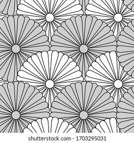 This is a illustration of Beautiful Chrysanthemum crest Japanese style pattern 