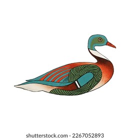 This is an illustration of a beautiful duck.