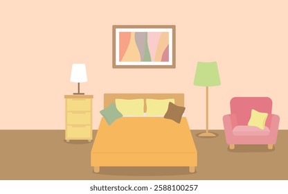 This is an illustration of a bedroom room.