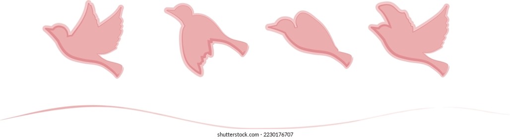 This is an illustration of a bird silhouette flying in the sky.