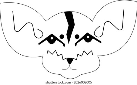 Esta es una ilustración de un gato blanco y negro.