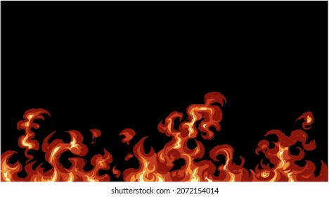 This is an illustration of a blazing fire. Please use it as a background material.