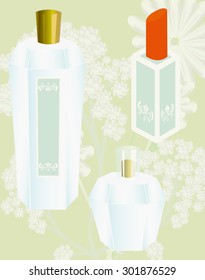 This is an illustration of a bottle of cosmetics.