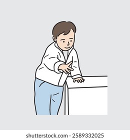 This is an illustration of a boy playing infant sports.