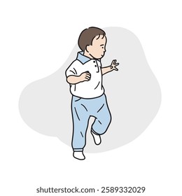 This is an illustration of a boy playing infant sports.