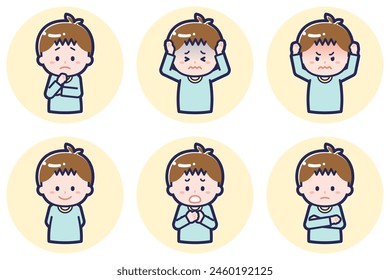 Esta es una ilustración de la pose de un niño.