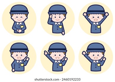 This is an illustration of a boy's pose set.