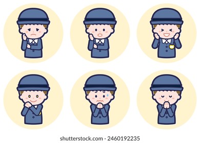 This is an illustration of a boy's pose set.