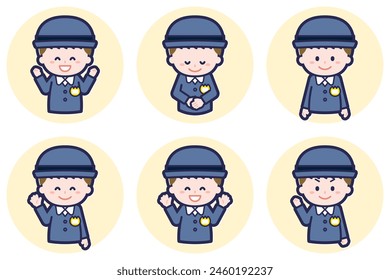 This is an illustration of a boy's pose set.