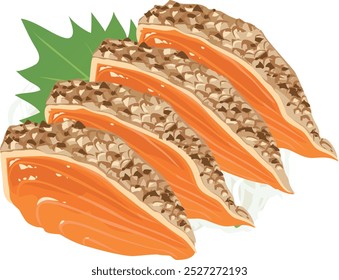 This is an illustration of broiled salmon.