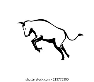 This is an illustration of bull. Bull is transparent. No white shapes.