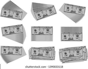 This is an illustration of a bunch of $ 20 US banknotes.