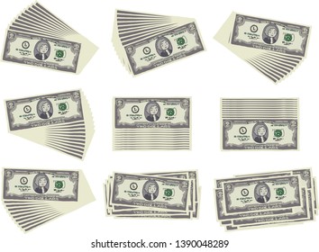 This is an illustration of a bunch of two dollar US banknotes.