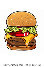 This is an illustration of a burger