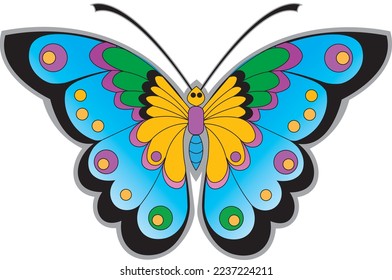 This is an illustration of a butterfly that has wide wings and a charming color