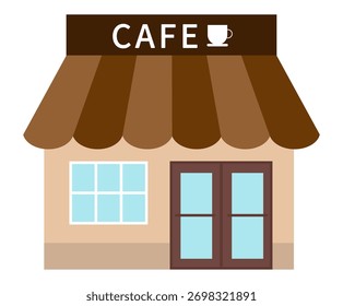 Dies ist eine Illustration eines Café-Gebäudes.